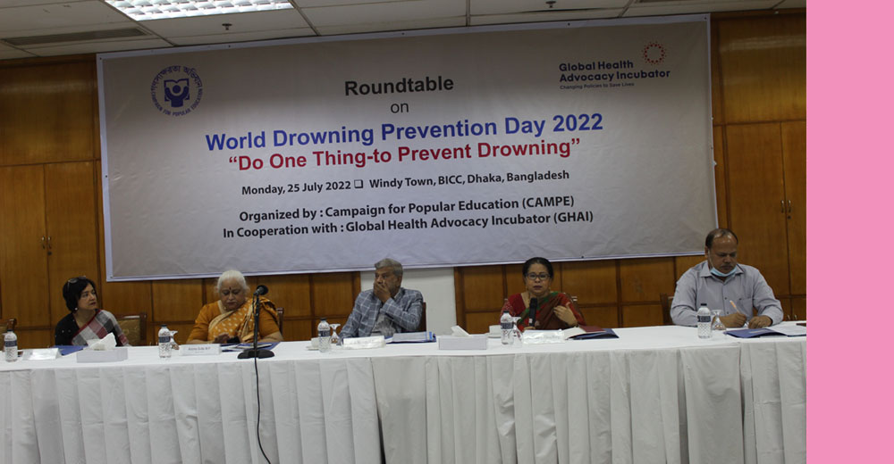 Roundtable on World Drowning Prevention Day 2022, Do One Thing to Prevent Drowning, 25-07-2022